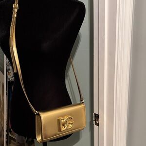 Dolce & Gabbana Metallic Gold Crossbody Bag